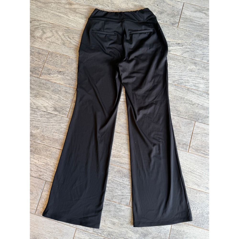 Halara Flare Pants Small Tall Black Zipper Pockets DayStretch High Waist NWT ST